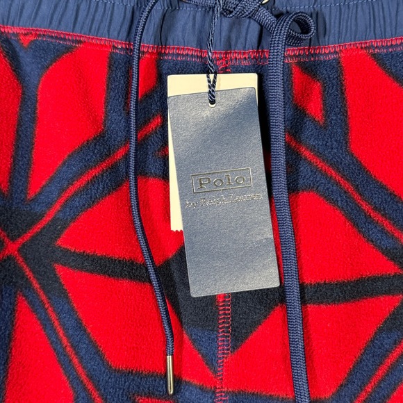 Ralph Lauren Pants Mens XXL Blue Green Red Fair Isle Snowflake Fleece Joggers - Picture 2 of 10